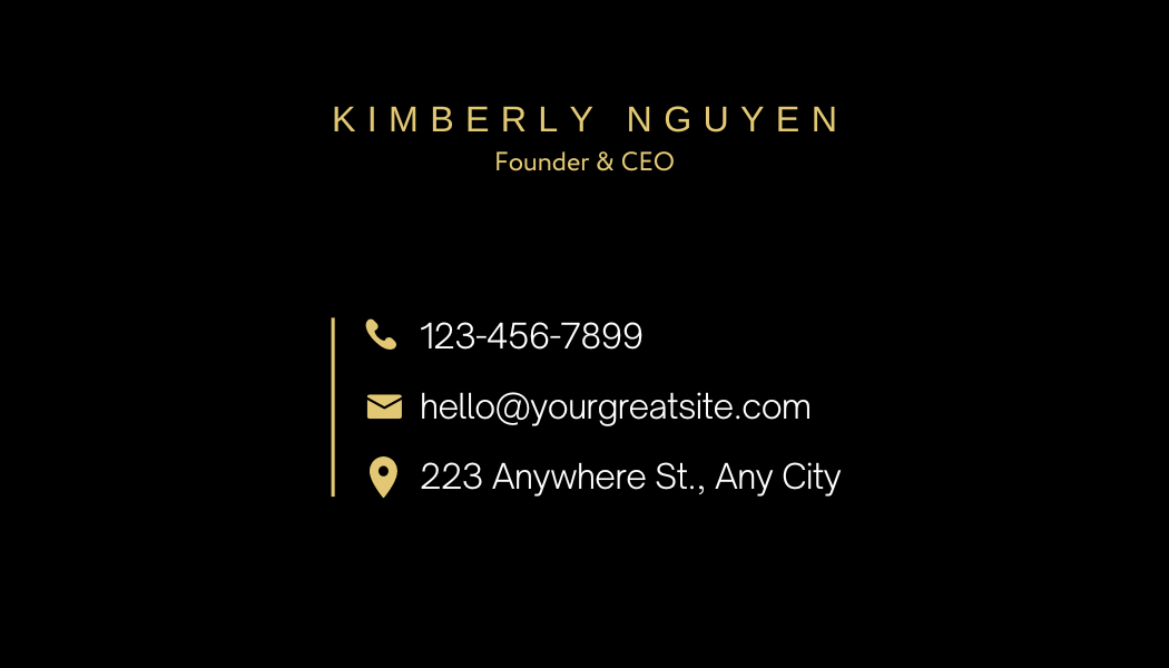 -Simple, Elegant gold-line Monogram front of the Business Card