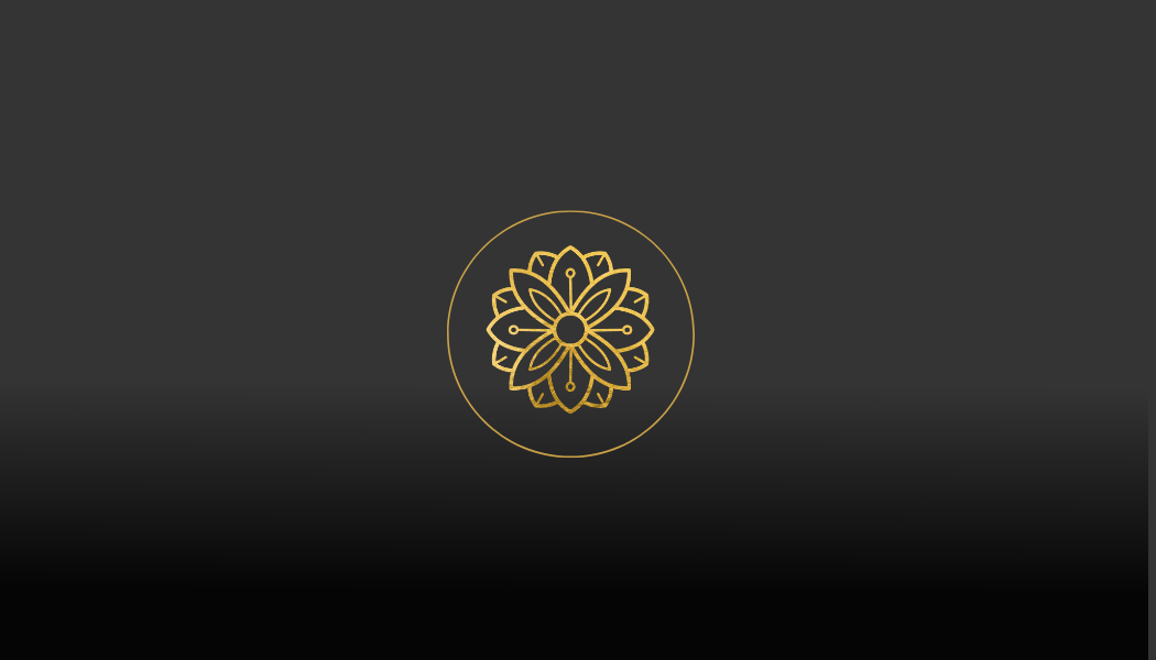 S5  Luxury Gold and Black Flower Business Card Front