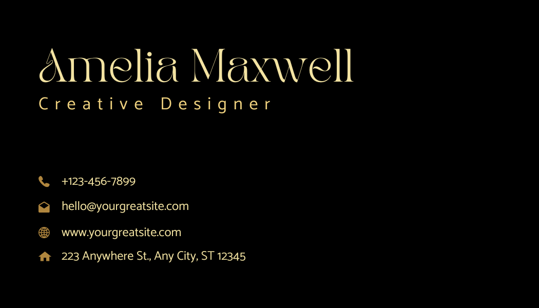 Elegant Striped Gold and Black Business Card back