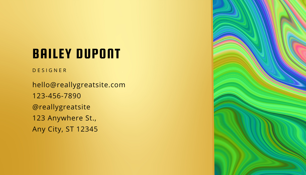 Luxury Abstract  Wave Business Card back