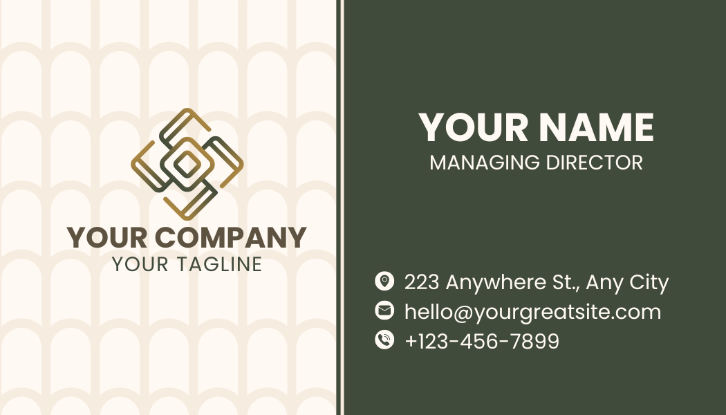 Brown Minimalist Modern Logo Business Card  back
