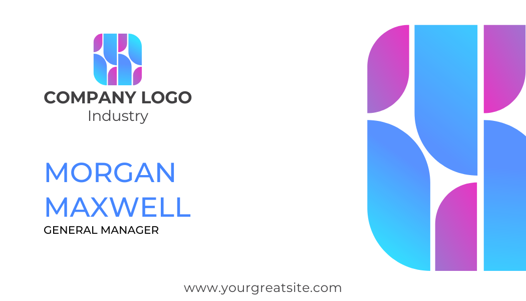 Simple Blue and Purple Industry Business Card front