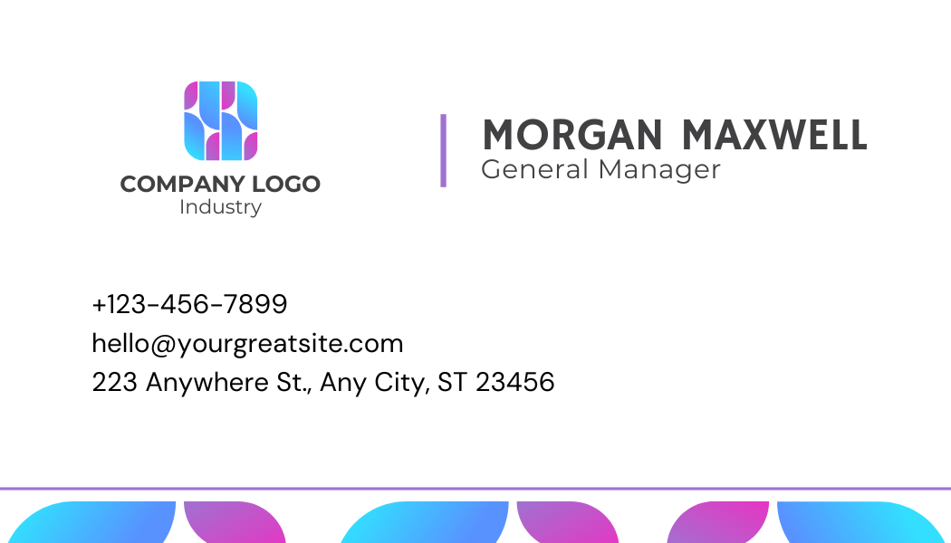 Simple Blue and Purple Abstract Business Card back
