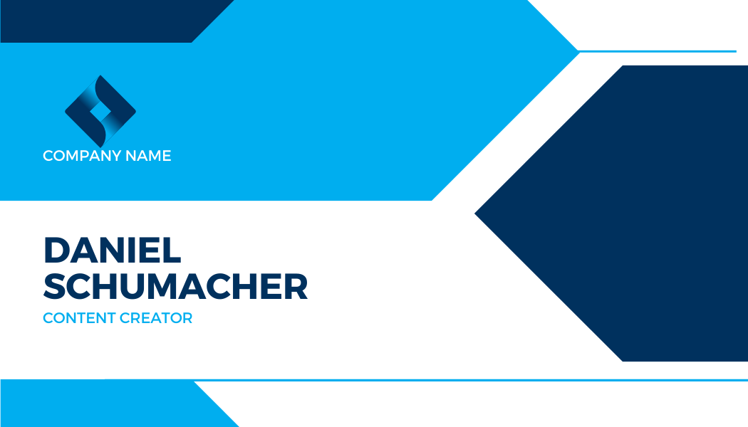 Modern blue and white business card