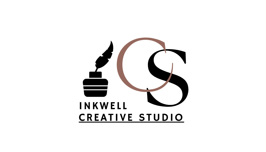 Monogram Minimalist Graphic Inkwell Business Card ftont