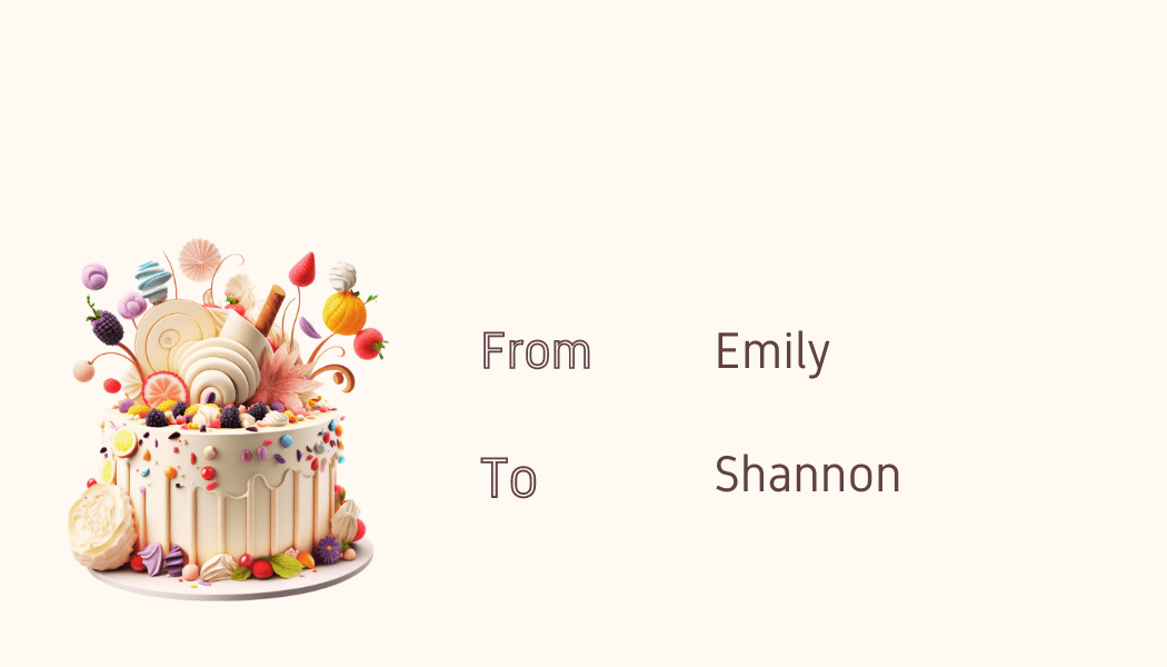 Whimsical Birthday Cake Design Gift/Favor Tag | Customizable Canva Template | Digital. Back design