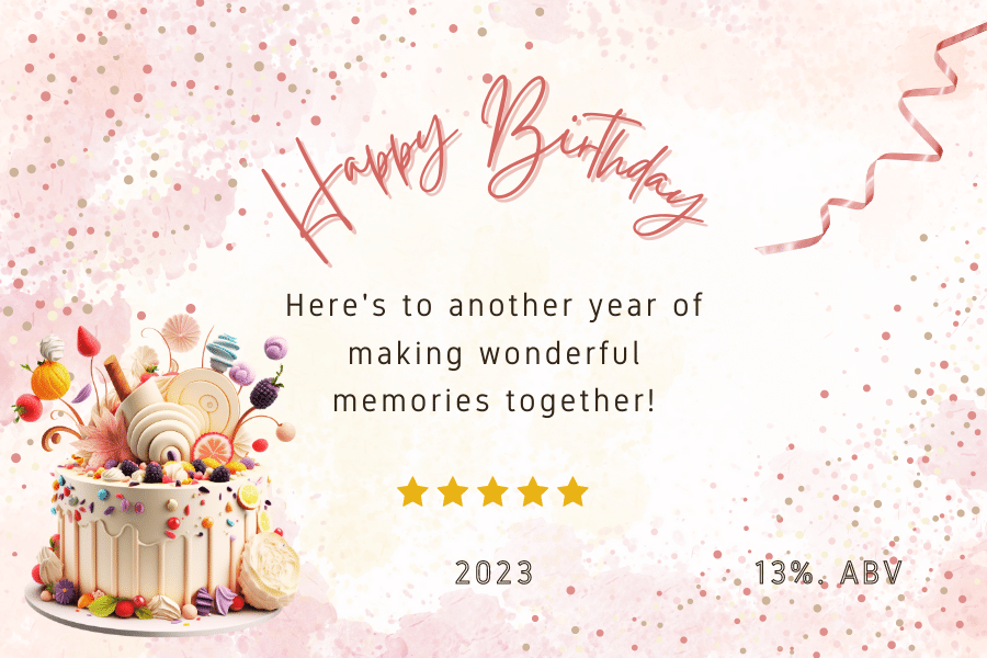 Whimsical Birthday Cake Design Sticker Label 3"x2" | Customizable Canva Template | Digital. Design