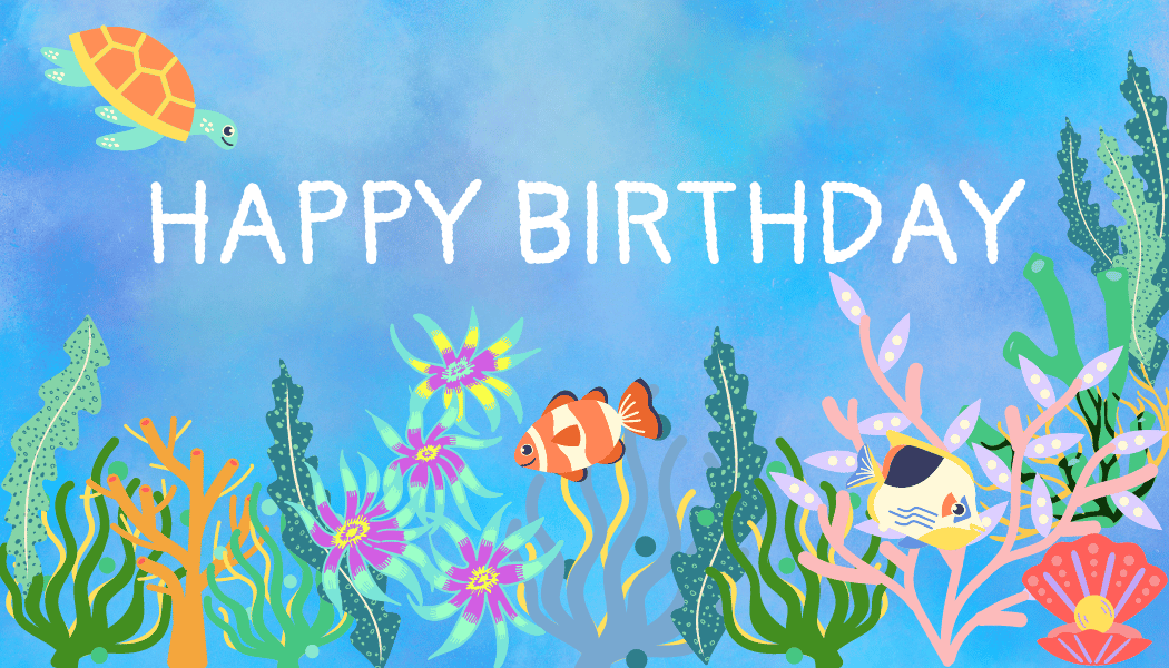 Vibrant Tropical Fish Design Gift/Favor Tag | Customizable Canva Template | Digital. Front design