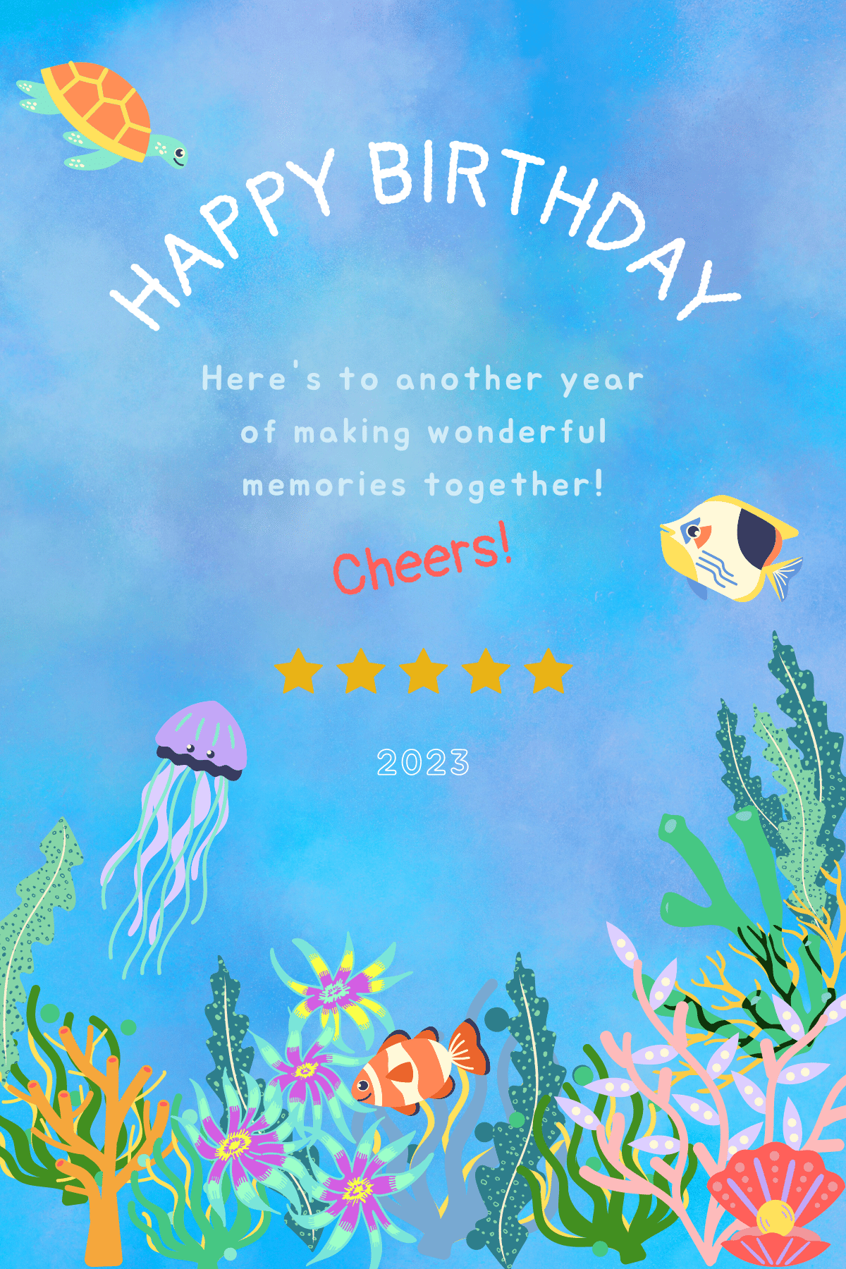 Vibrant Tropical Fish Design Sticker Label 4"x6" | Customizable Canva Template | Digital Download. Design
