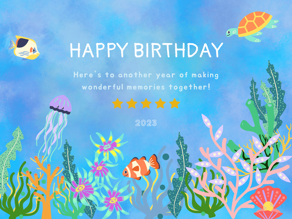 Vibrant Tropical Fish Design Sticker Label 4"x3" | Customizable Canva Template | Digital. Design