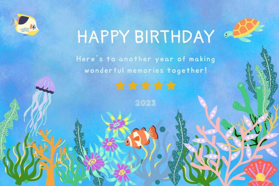 Vibrant Tropical Fish Design Sticker Label 3"x2" | Customizable Canva Template | Digital. Design