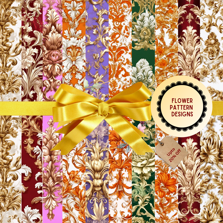 Home Décor: Seamless Beautiful Flower Patterns | Instant Download