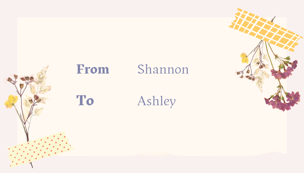 Cute Pastel Floral Photo Frame Gift/Favor Tag | Customizable Canva Template | Digital. Back design