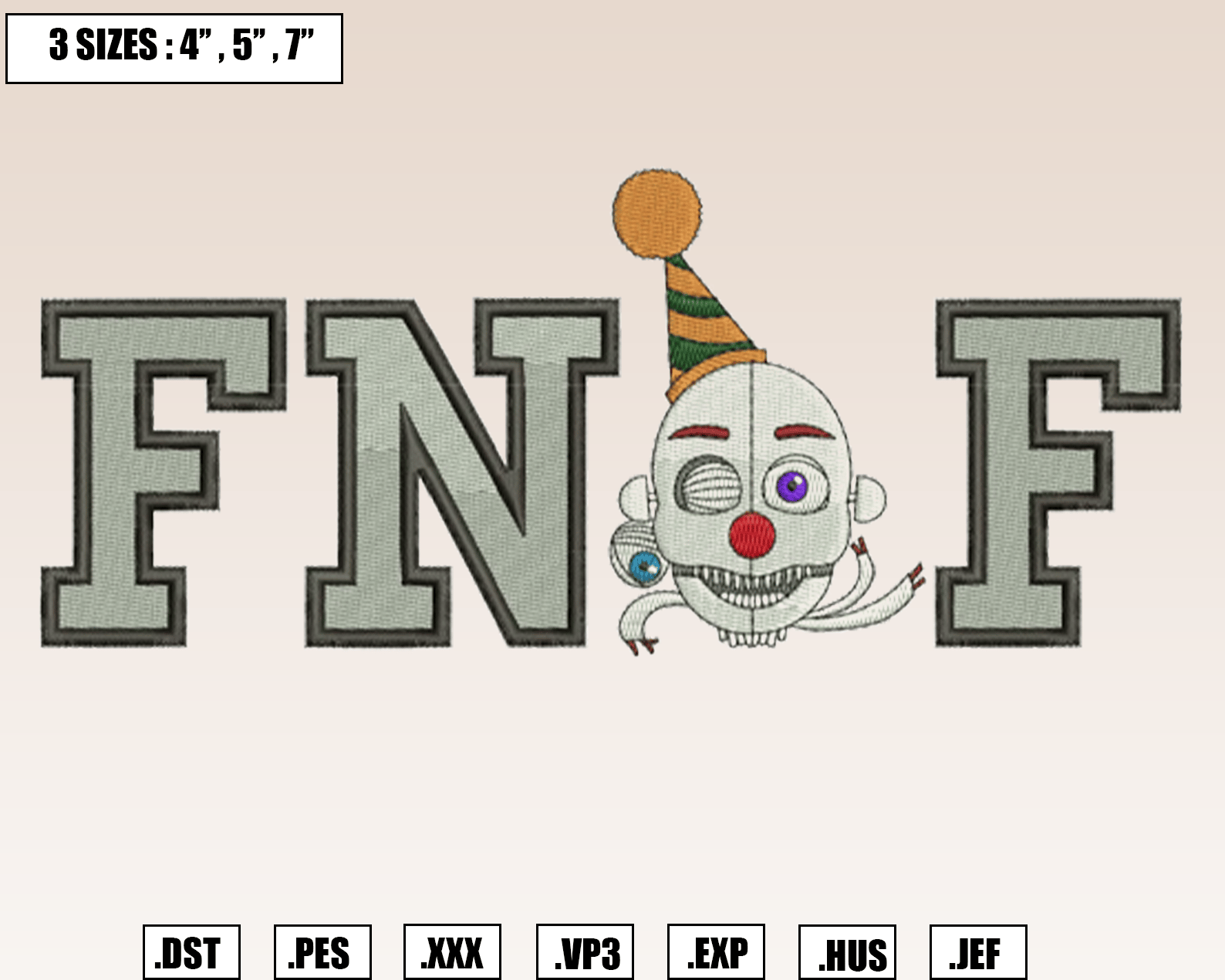 Five Nights at Freddy's Embroidery Design, Halloween Embroidery Machine ...