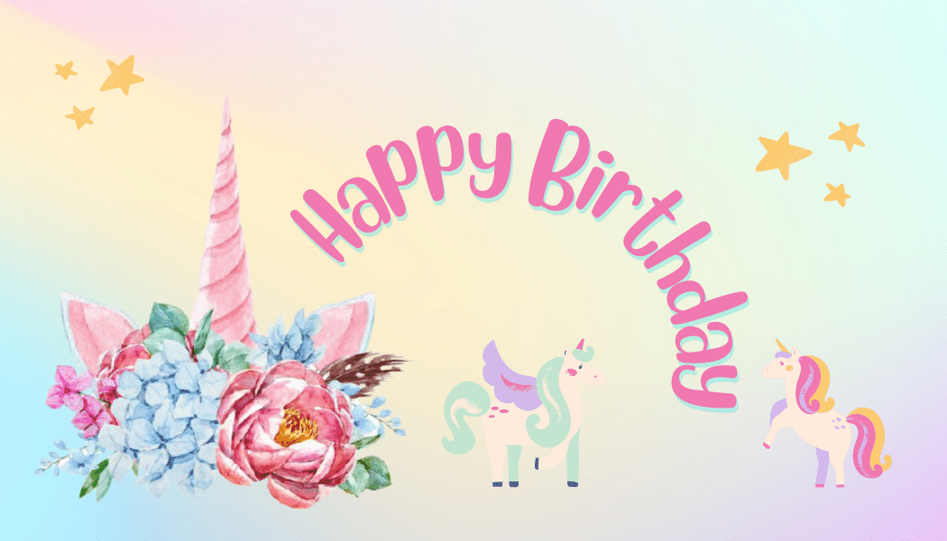 Magical Unicorn Photo Frame Gift/Favor Tag | Customizable Canva Template | Digital. Front design