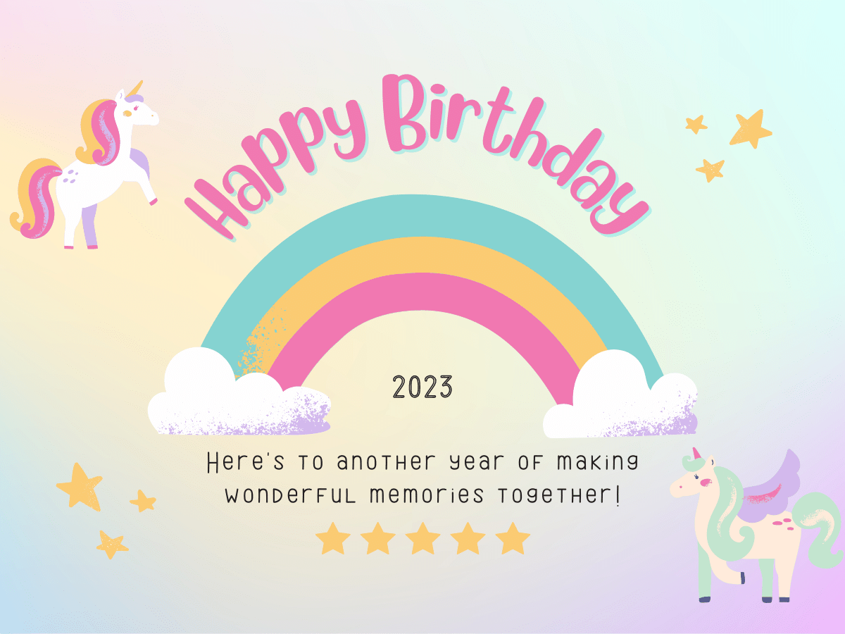 Magical Unicorn Photo Frame Sticker Label 4"x3" | Customizable Canva Template | Digital. Design
