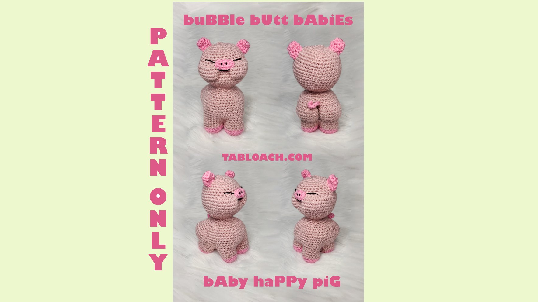HAPPY PIG Bubble Butt Baby Crochet PDF Pattern