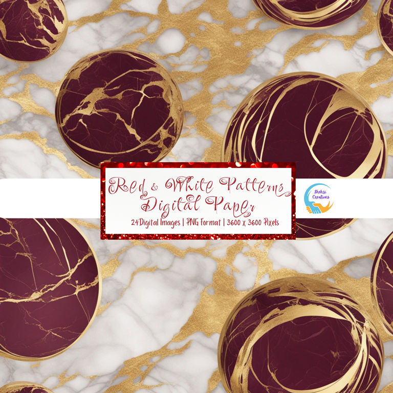 Captivating Design: 24 Red & White Marble Patterns for Home and Living