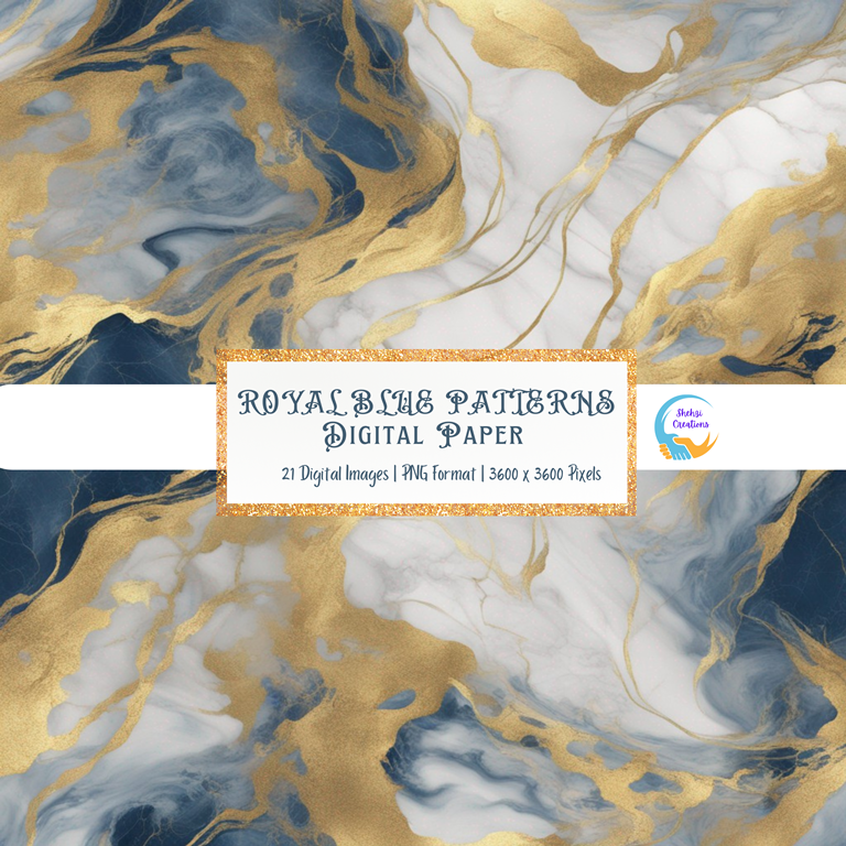 Captivating Design: 20 Royal Blue Liquid Gold Patterns for Home and Living