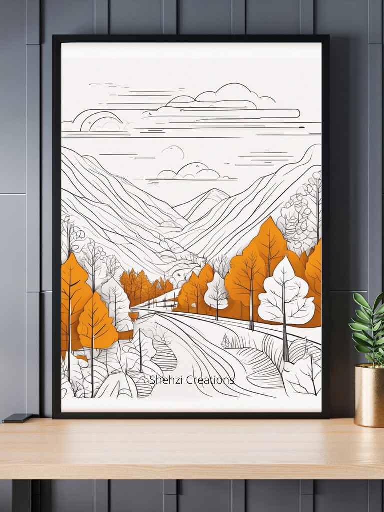Stunning Japandi Line Art Paintings: Instant Download 20 PNG Images