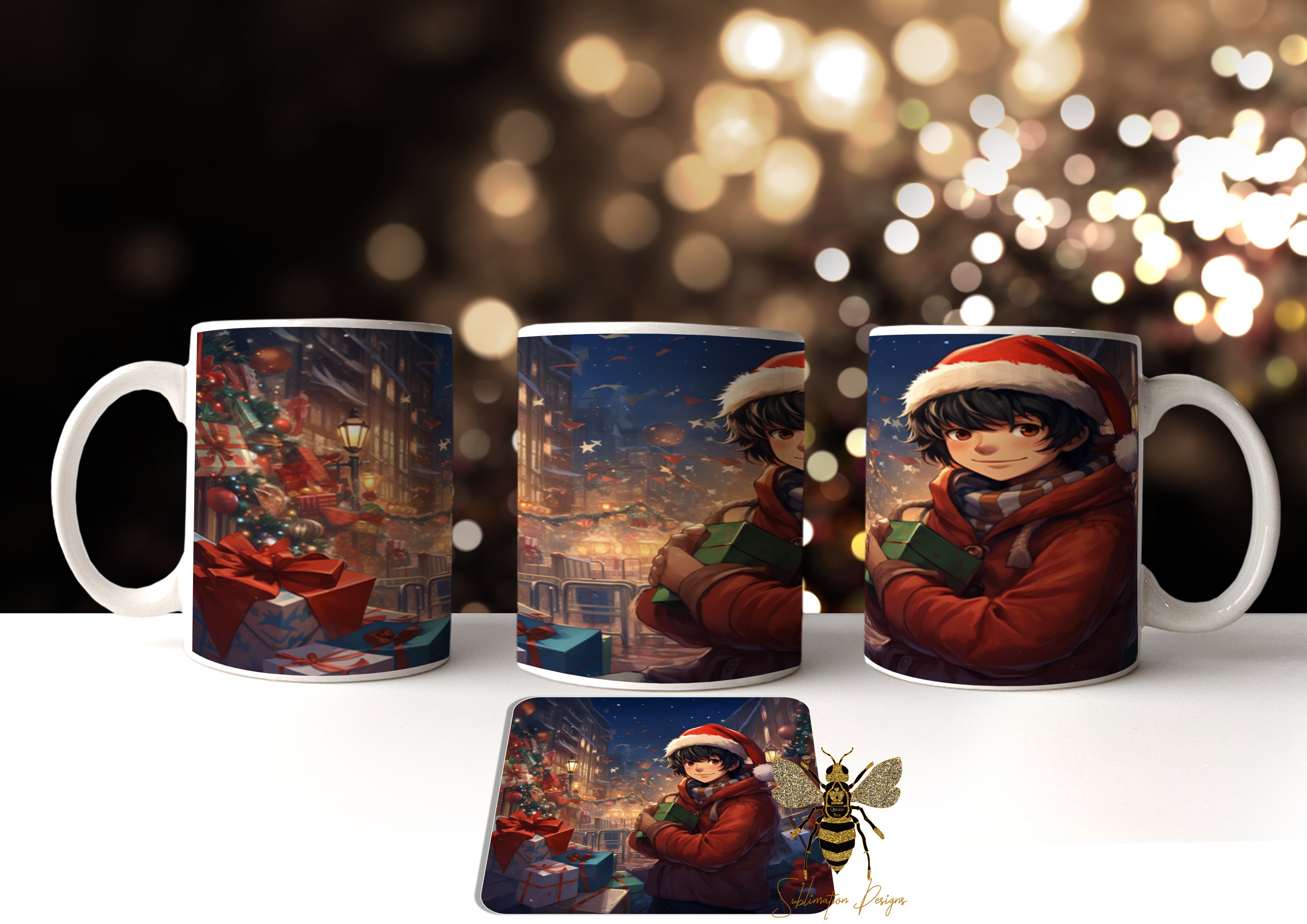Anime Style Christmas Boy Design Set of 2 - Payhip