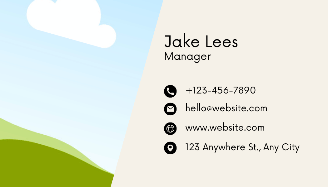 Customizable Minimalist font and line Business Card Template for Canva - Small Business Branding, beige back