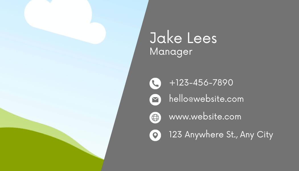 Customizable Minimalist font and line Business Card Template for Canva - Small Business Branding, gray back