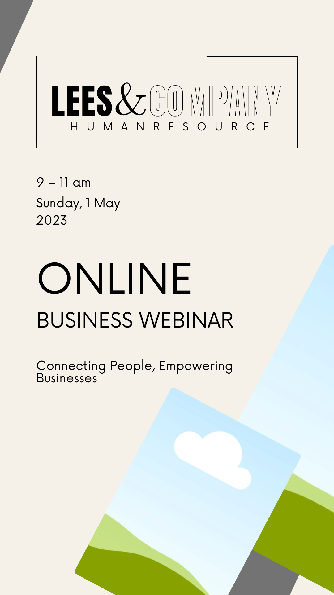 Customizable Minimalist font and line Instagram Story Template for Canva - Small Business Branding, beige
