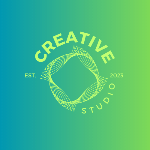 Customizable Clean Geometric Design Logo Template for Canva - Small Business Branding, blue and green gradient