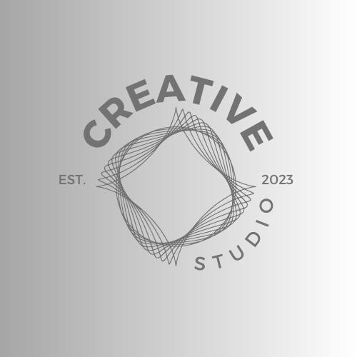 Customizable Clean Geometric Design Logo Template for Canva - Small Business Branding, gray gradient