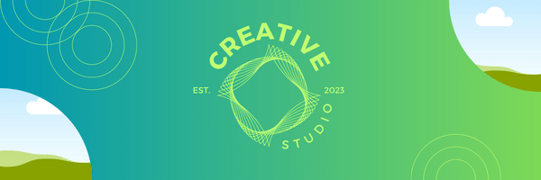 Customizable Clean Geometric Design Email Header Template for Canva - Small Business Branding, blue and green gradient