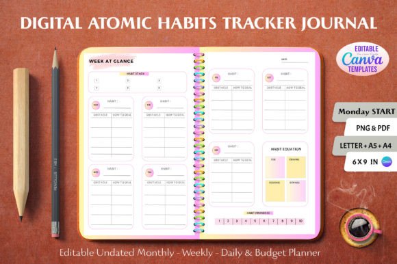 Atomic Habit Tracker Atomic Habits by James Clear Habit Worksheet Daily,  Monthly, Weekly, Yearly Habit Tracker Habit Worksheets 