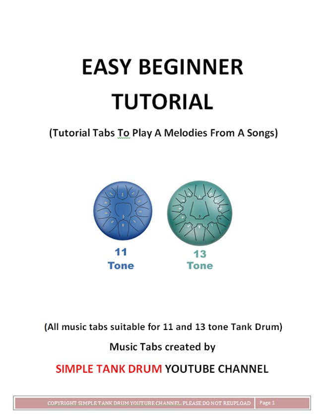 Easy Beginner Tutorial for 11 and 13 Tone Tank Drum - Payhip