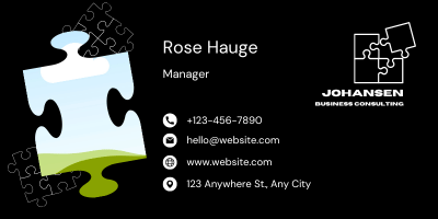 Customizable Bold Puzzle Design Email Signature Template for Canva - Small Business Branding, black