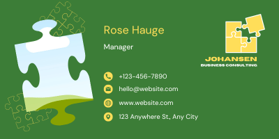 Customizable Bold Puzzle Design Email Signature Template for Canva - Small Business Branding, green