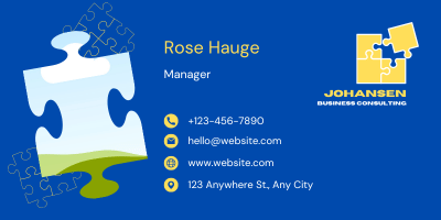 Customizable Bold Puzzle Design Email Signature Template for Canva - Small Business Branding, blue