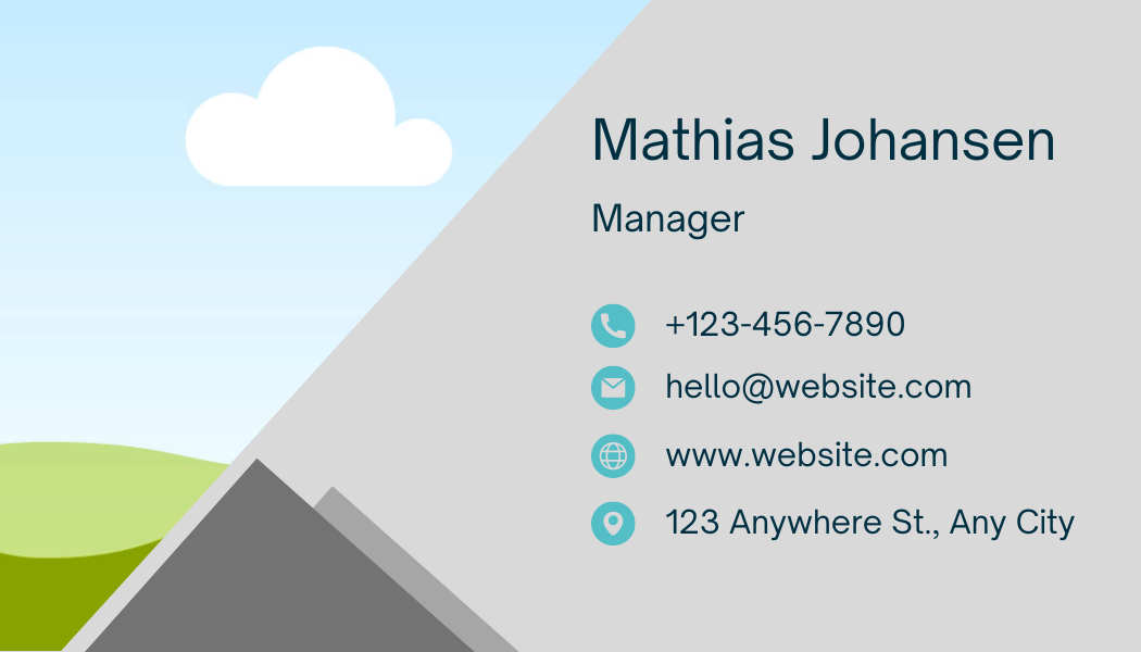 Customizable Minimalist bar chart graphic Business Card Template for Canva - Small Business Branding, pale gray back