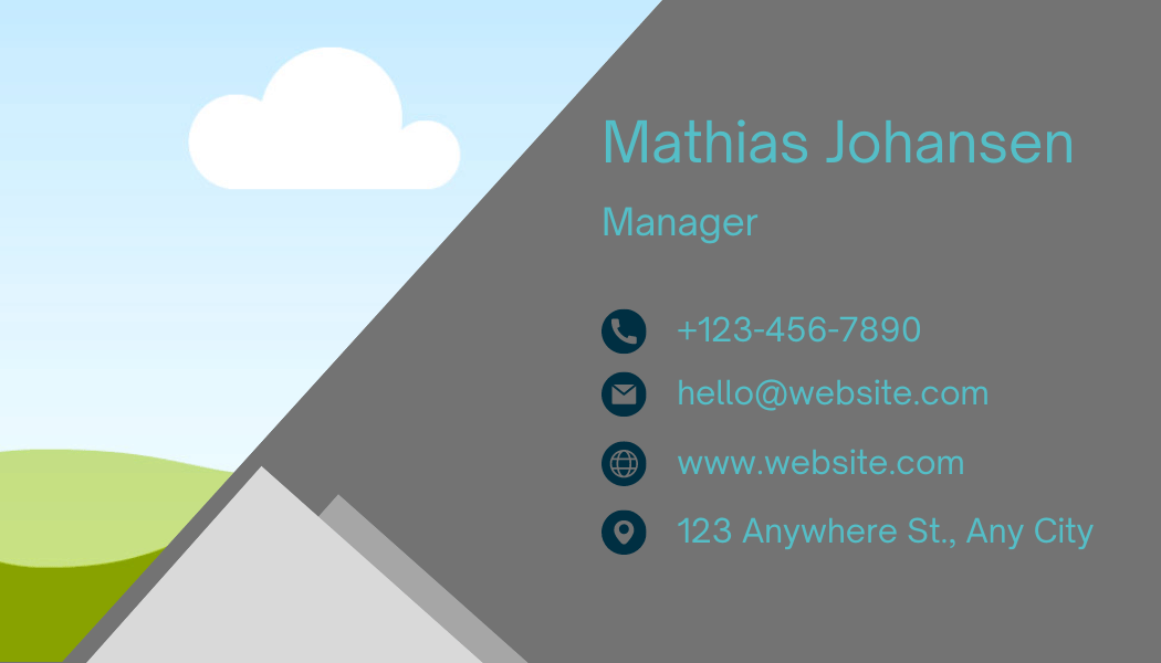 Customizable Minimalist bar chart graphic Business Card Template for Canva - Small Business Branding, dark gray back