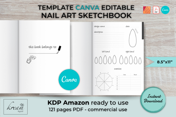 6x9 Sketch Book / Sketch Pad Pages  KDP Interior Template