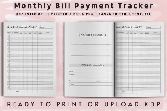 Monthly Bill Organizer Template - Printable PDF