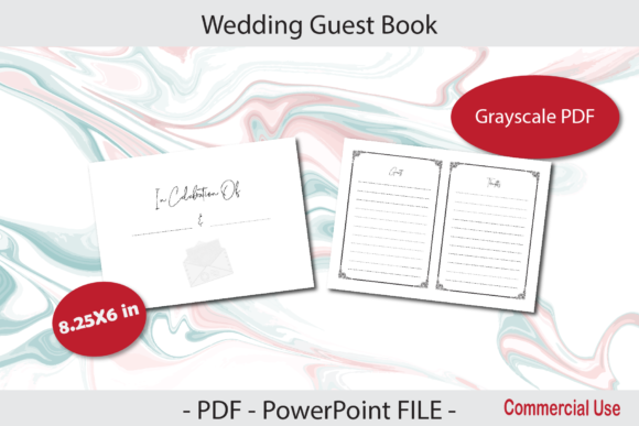 Guest Book KDP Interiors Template, Guestbook Printable PDF Pages, Size  8.5x11'', PDF Instant Download Personal & Commercial Use 