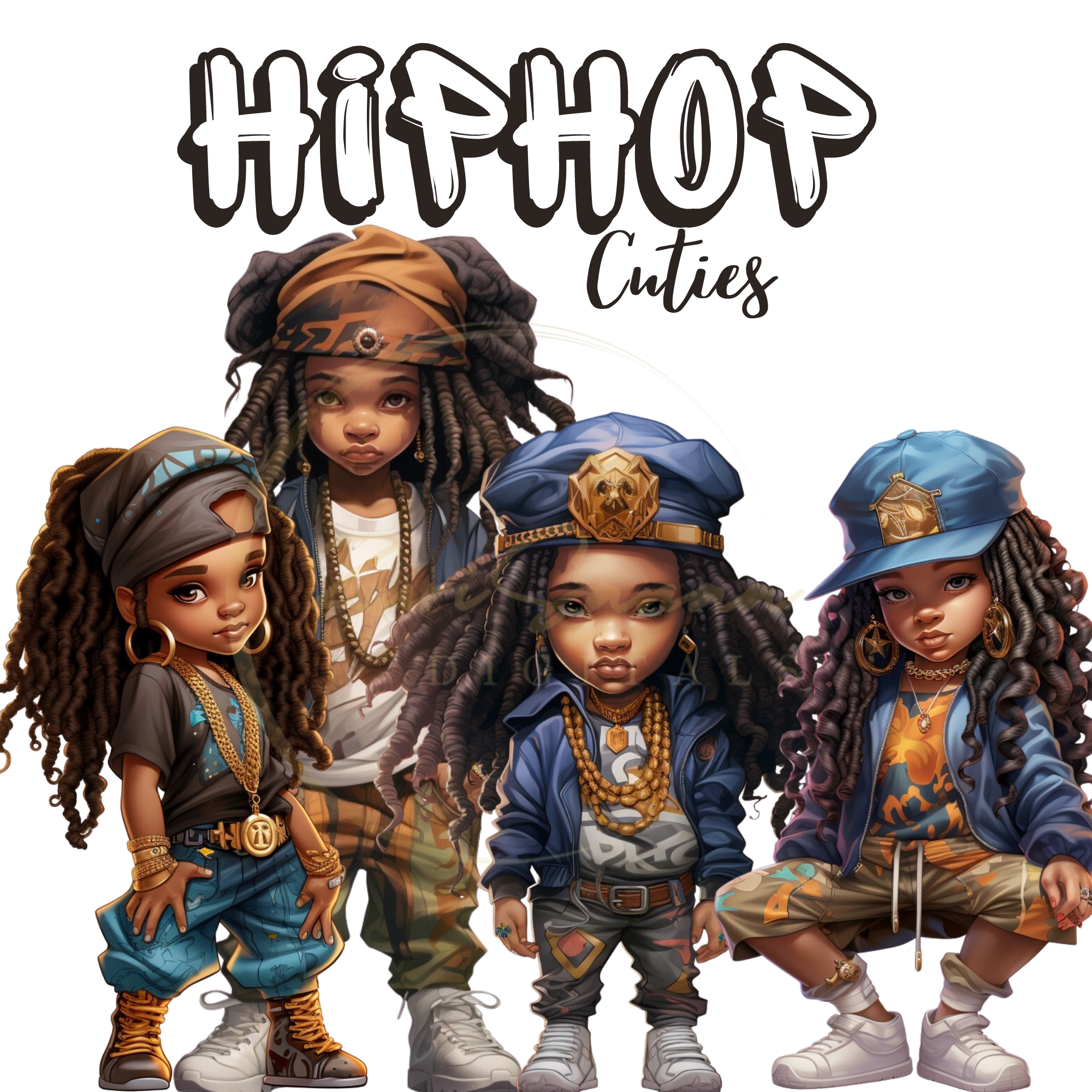 Hip-Hop Inspired Cartoon Child Clipart Set - 4 PNG Digital Downloads -  Payhip, image size:2000x2000