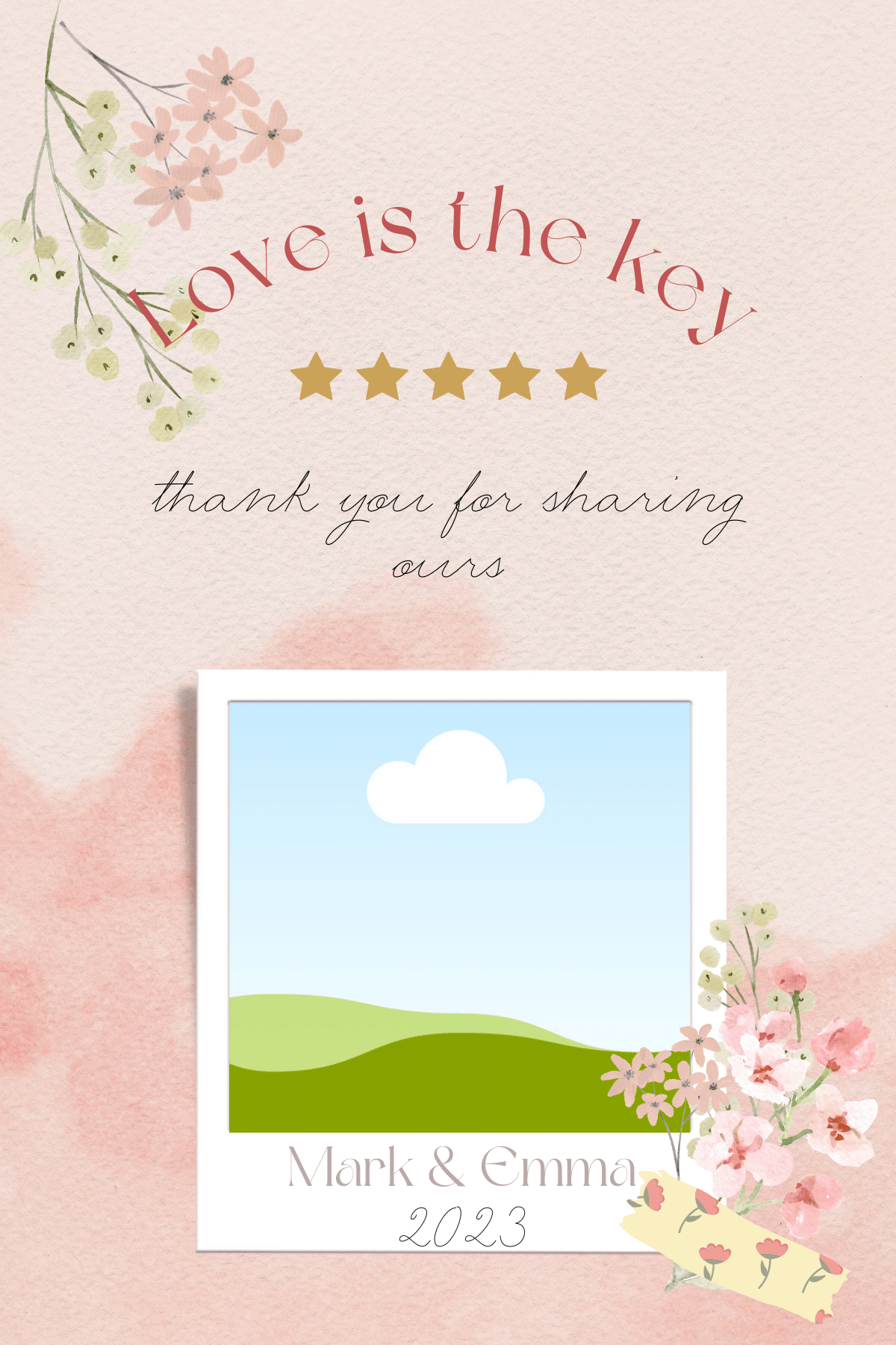 Light Pink Textured Background Photo Frame Sticker Label 4"x6" | Customizable Canva Template | Digital Download. Design