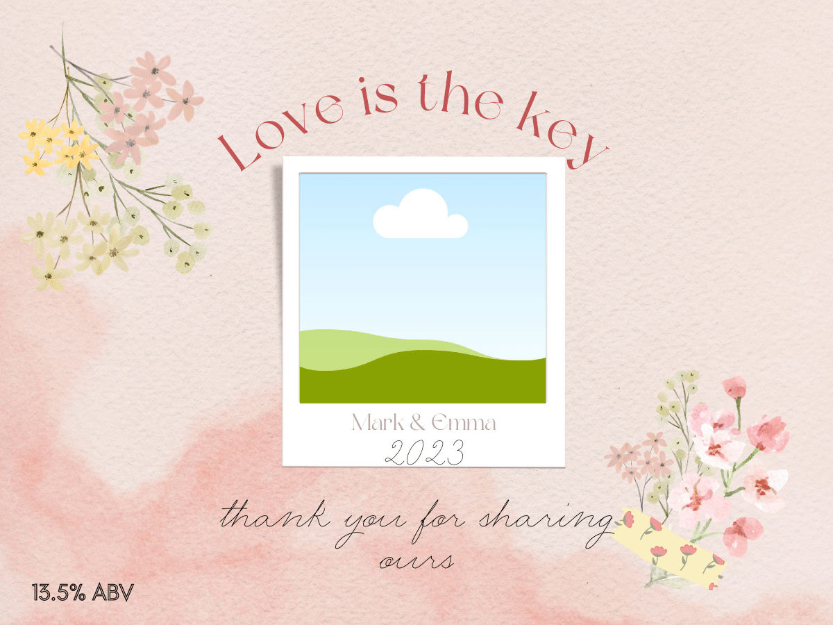 Light Pink Textured Background Photo Frame Sticker Label 4"x3" | Customizable Canva Template | Digital. Design