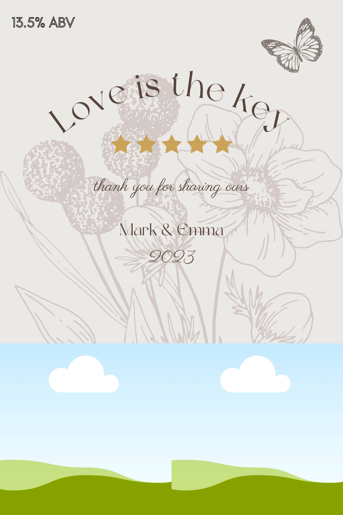 Artistic Line Art Photo Frame Sticker Label 4"x6" | Customizable Canva Template | Digital Download. Design