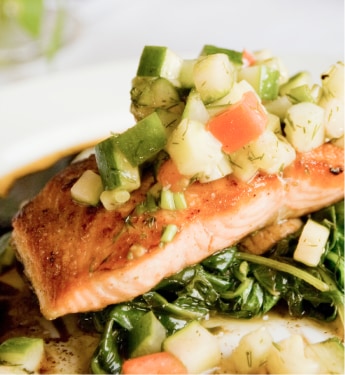 healthy fish and vegetables