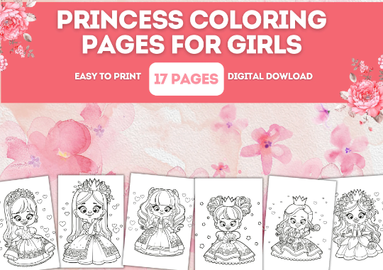 Princess Coloring Pages. Princess Coloring Book for Adults. Pretty Princess  Coloring Book. Princess coloring pages for kids. Coloring pages - Payhip