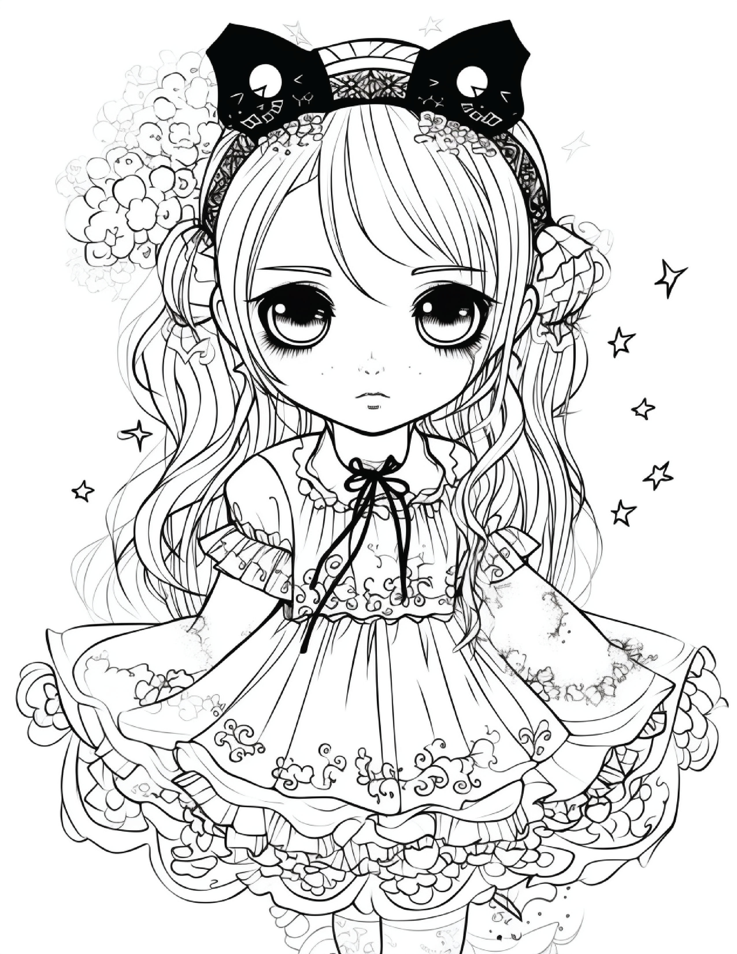 Creepy Cute Kawaii Coloring Pages for Kids, Printable Coloring Pages for  Kids