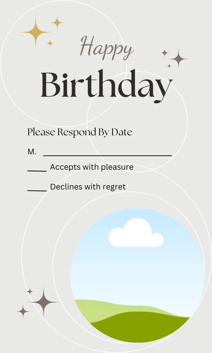 Light Grey Photo Frame RSVP Card | Customizable Canva Template | Digital. Design