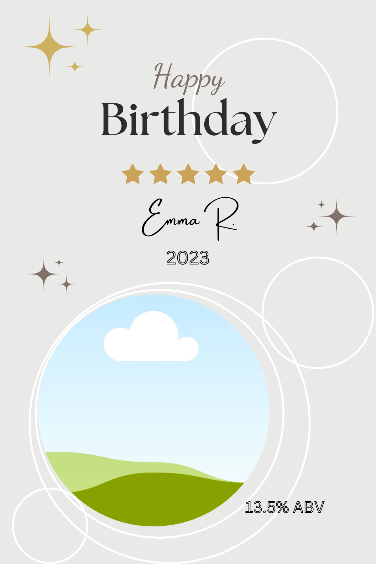 Light Grey Photo Frame Sticker Label 4"x6" | Customizable Canva Template | Digital Download. Design